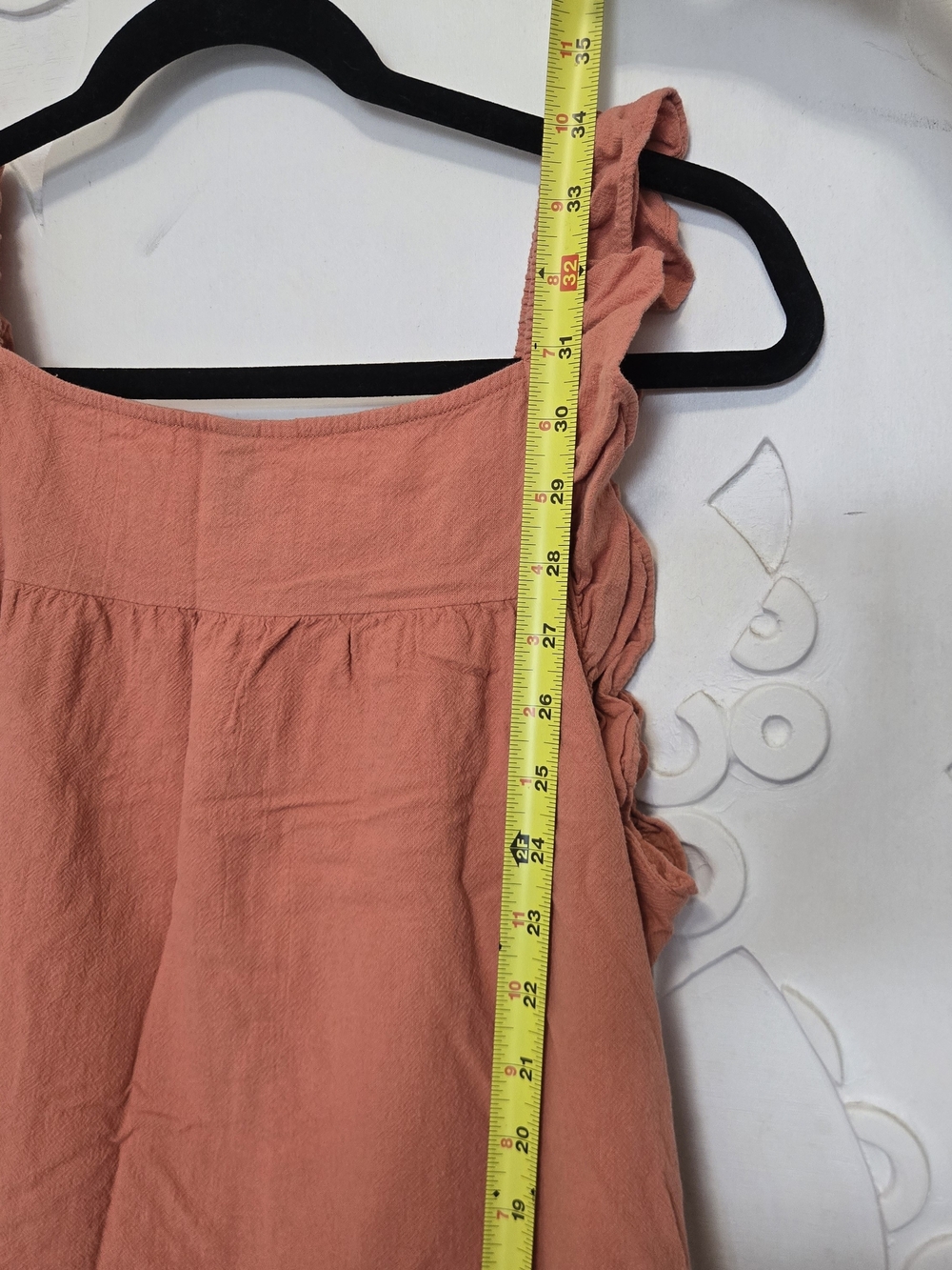 Universal Thread Ruffle-Shoulder Button Front Dress in Rust - Picture 11 of 11